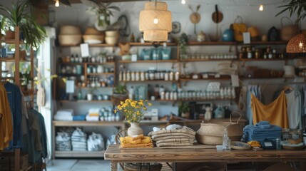 Fototapeta premium Eco-Friendly Product Store: Specializing in environmentally conscious products, including sustainable home items, eco-fashion, and natural personal care options. 