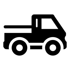 Black and White Truck Icon - Land Transportation