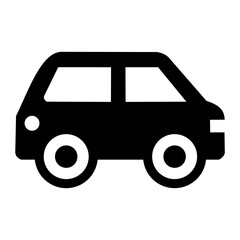 car vector Icon, vector car illustration in silhouette style for your company logo and web design, black and white color and transparan background