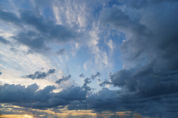 sky is overhead . white cumulus clouds floating across the sky, daytime sky, screensaver sky, background