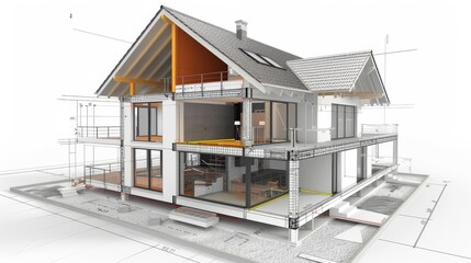 Architectural Model of a Two-Story House