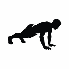 silhouette vector illustration of push ups exercise