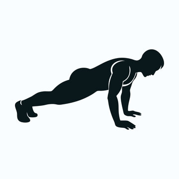 recommend clip art: silhouette vector illustration of push ups exercise