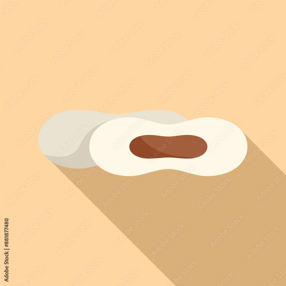 Poster peanut snack showing nut inside shell icon flat design