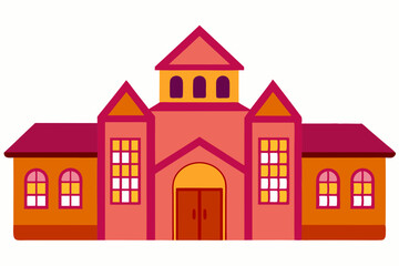 Stunning Vector of school buildings on white background