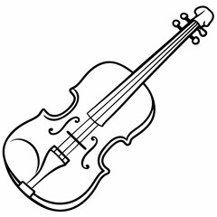 Obraz premium violin line art vector silhouette 