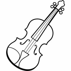Obraz premium violin line art vector silhouette 