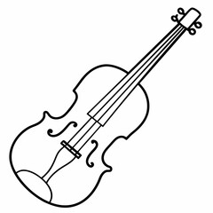 Obraz premium violin line art vector silhouette 