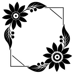 Full and gorgeous wedding invitation template with modern colors using small flower border and corner design