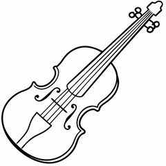 Obraz premium violin line art vector silhouette 