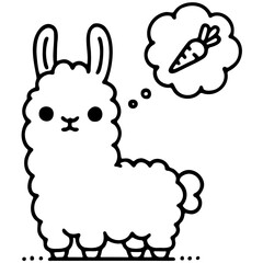 Cute Llama Silhouette Vector Illustration with Sunglasses, Adorable Llama Vector Collection with Fun and Playful Designs, Whimsical Llama Silhouette Set in Black Outline for Festive Designs