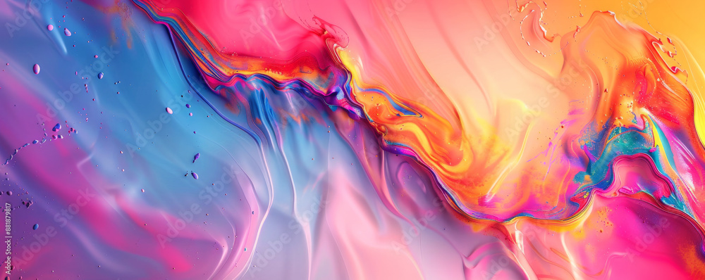 Poster a vivid backdrop with a seamless gradient of bright, bold colors, creating a vibrant and energetic v