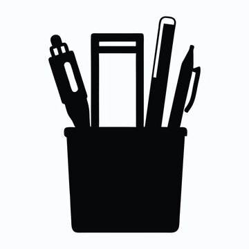 recommend clip art: pen holder silhouette vector art design