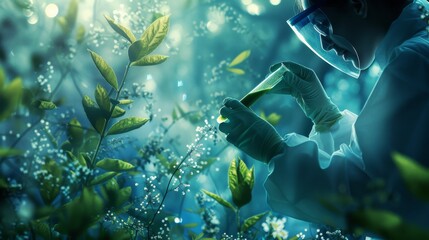 Scientist Examining Plant Extract in a Test Tube