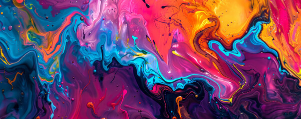 A vivid backdrop with a bold mix of bright, saturated colors in an abstract, fluid pattern, evoking a sense of motion and creativity.