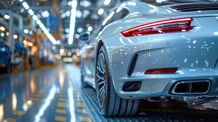 Obraz premium Automotive: Involves the comprehensive cycle from conception to market of motor vehicles-cars, trucks, motorcycles, and their components-driving innovation in transportation worldwide. 