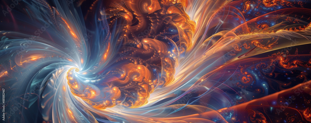 Poster an abstract energetic background showcasing swirling vortexes of light and dynamic patterns, creatin