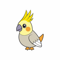 Cockatiel Bird Icon Vector art Illustration