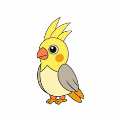 Cockatiel Bird Icon Vector art Illustration