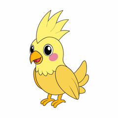 Cockatiel Bird Icon Vector art Illustration