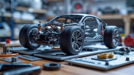Obraz premium Automotive: Includes the comprehensive process of designing, developing, manufacturing, marketing, and selling motor vehicles such as cars, trucks, motorcycles, and their essential components. 
