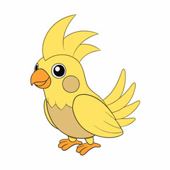 Cockatiel Bird Icon Vector art Illustration
