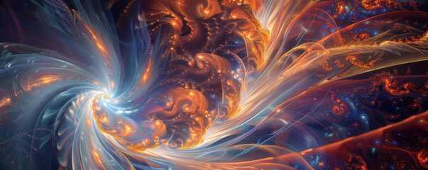Obraz premium An abstract energetic background showcasing swirling vortexes of light and dynamic patterns, creating a sense of movement.