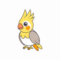 Cockatiel Bird Icon Vector art Illustration