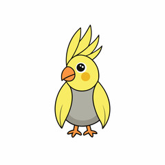 Cockatiel Bird Icon Vector art Illustration