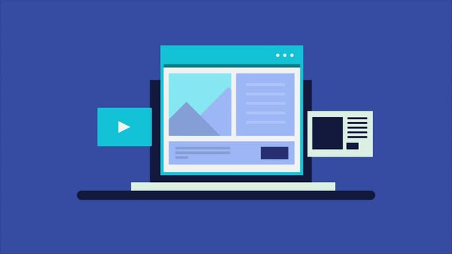 CMS software for managing blog. Blog content add, edit and delete. Blog content management, Updating blog. CMS technology. Animation video clip.