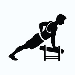 triceps dips silhouette vector