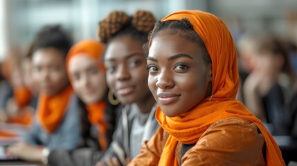 A diverse group of people, eager and engaged, attend a vibrant startup business course