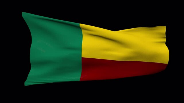 Benin flag waving in the Wind 4K resolution