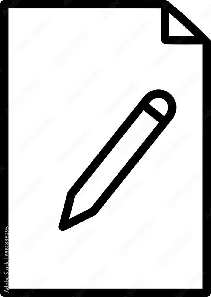 Poster file edit icon, writing paper document icon.replaceable vector design.
