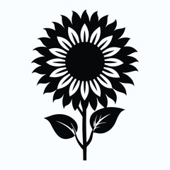 vector design sunflower silhouette, detailed and elegant floral illustrations