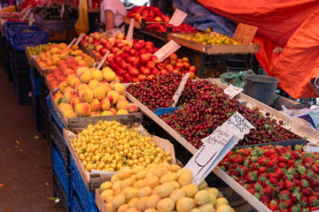 fruits and vegetables at market