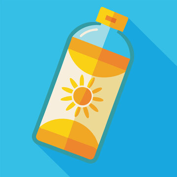 Sunscreen Bottle Vector Illustration for Skincare and Summer Designs