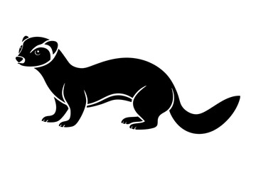 Ferrets Icon Silhouette Vector Art Illustration