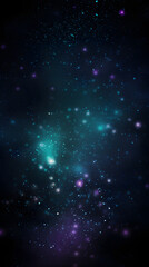 Naklejka premium Digital dark green glitter starry sky abstract graphic poster mobile phone background 