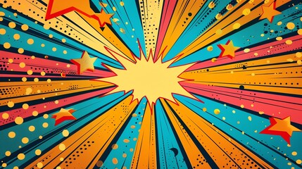 Colorful Comic Book Explosion Background.