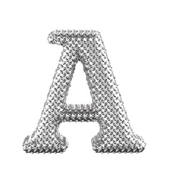 Silver ribbed symbol. letter a