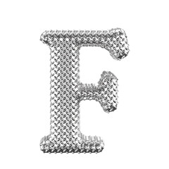 Silver ribbed symbol. letter f