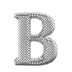 Silver ribbed symbol. letter b