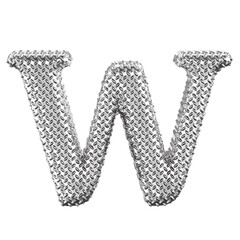 Silver ribbed symbol. letter w