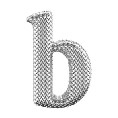 Silver ribbed symbol. letter b