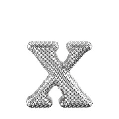 Silver ribbed symbol. letter x
