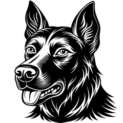 illustration of dog,wolf, head, dog, vector, animal, black,