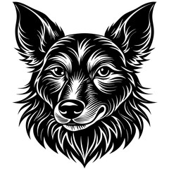 illustration of dog,wolf, head, dog, vector, animal, black,