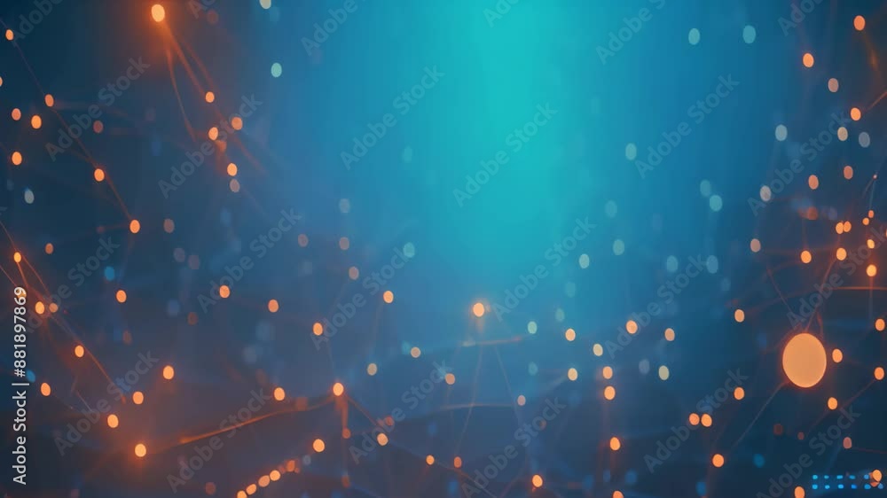 Aufkleber dynamic blue and yellow background filled with lines and dots. nodes pulsate with information, nodes
