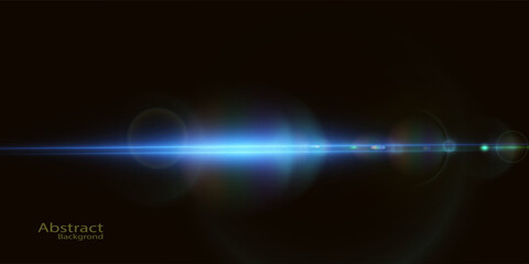 Abstract flash of bright blue glow in outer space. Abstract light background. Vector for web design and illustrations.